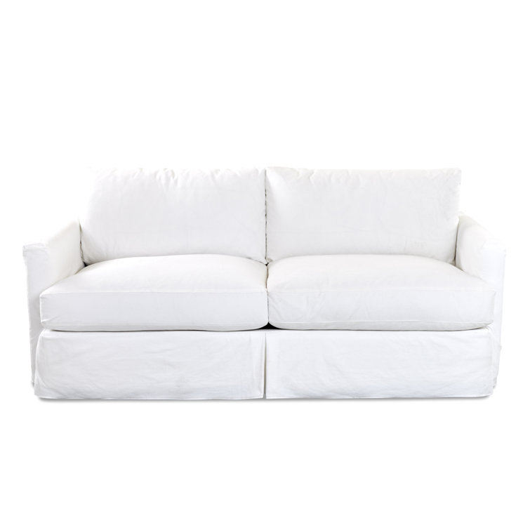 Down slipcovered outlet sofa